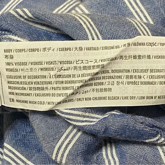 Hollister Blue White Striped Coastal Beachy Nautical Wrap Dress Size Small - Picture 6 of 7